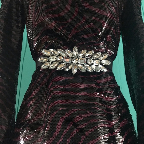 Stunning MICHEAL KORS pink / black zebra patterned sequin dress size s - Picture 9 of 10